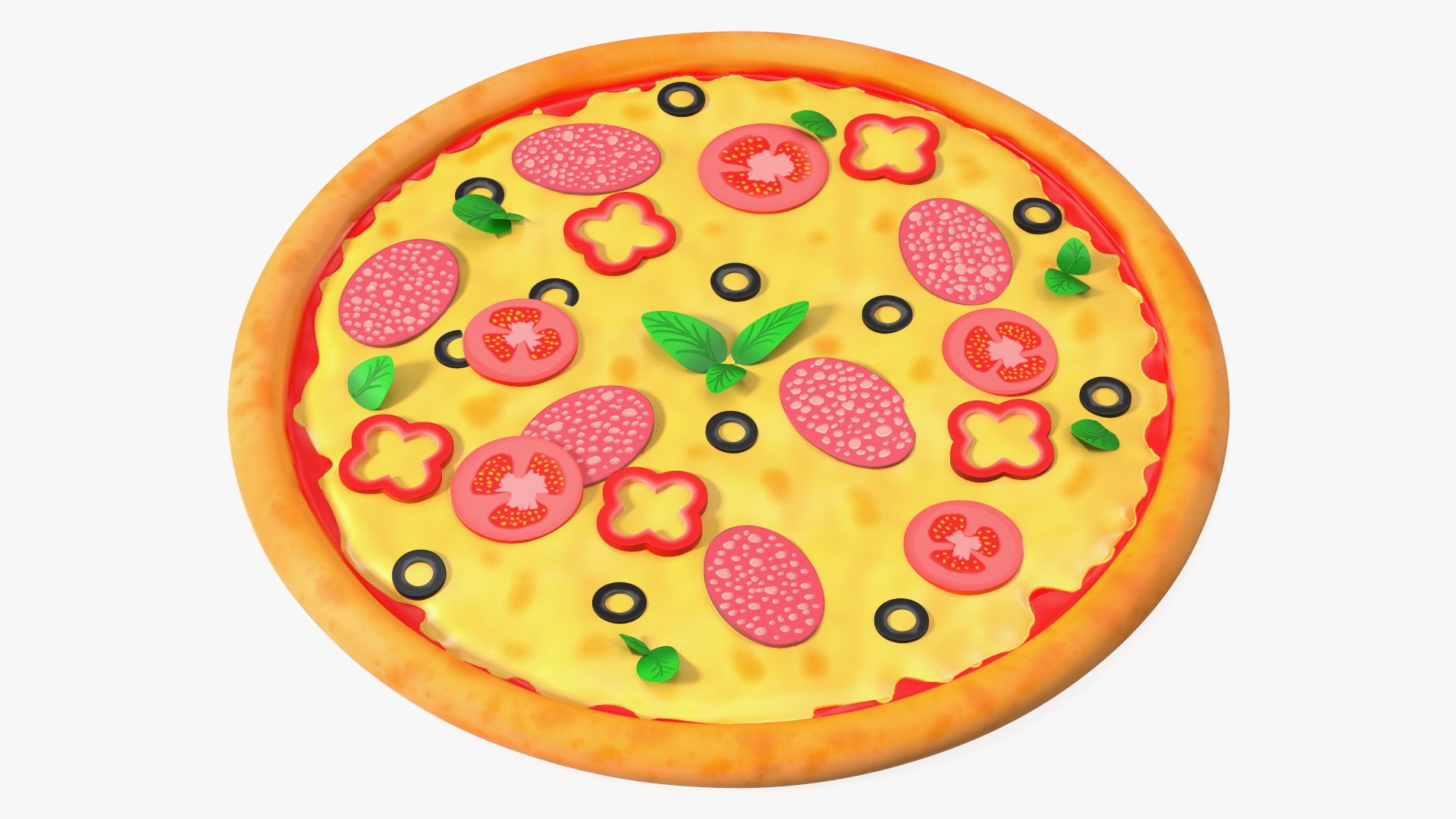 modelo 3d Cartoon Pepperoni Pizza Whole - TurboSquid 2051073