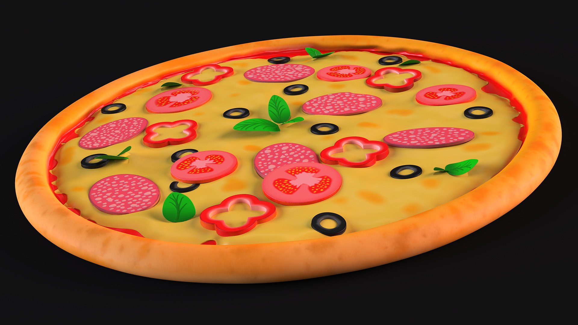 Cartoon Pepperoni Pizza Whole 3D model - TurboSquid 2051073