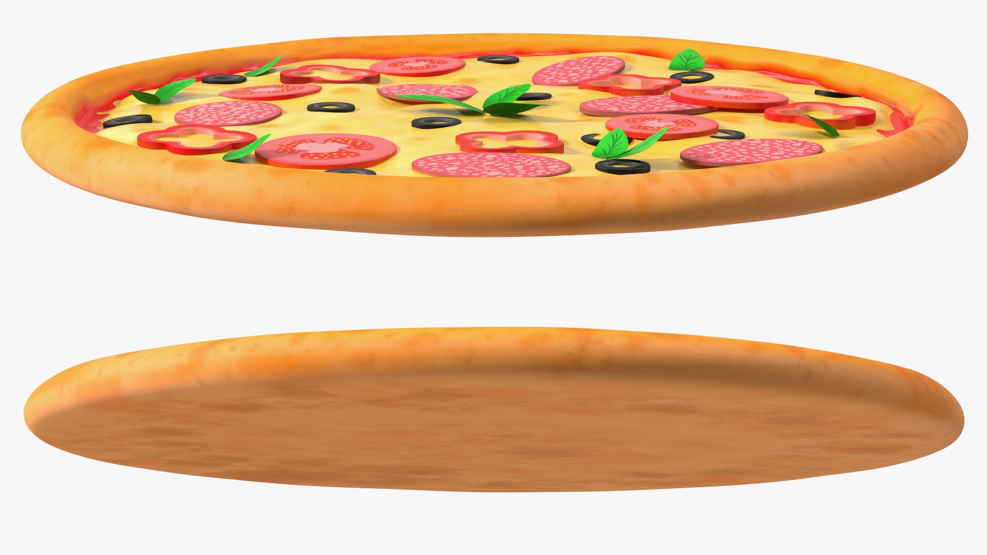 Cartoon Pepperoni Pizza Whole 3D Model - TurboSquid 2051073