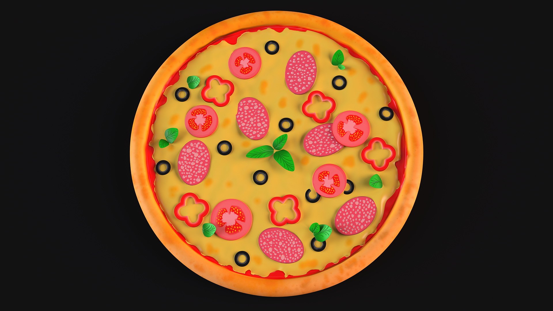 Cartoon Pepperoni Pizza Whole 3d Model - Turbosquid 2051073