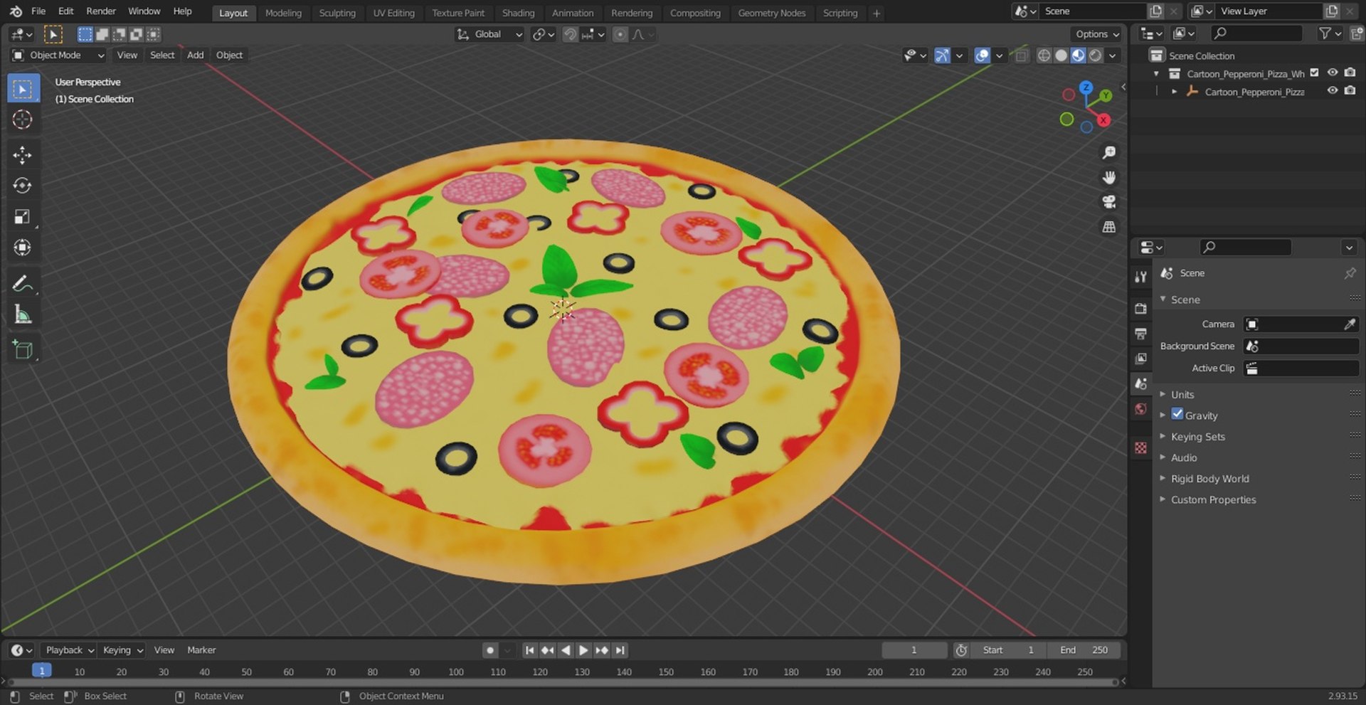 Cartoon Pepperoni Pizza Whole 3D model - TurboSquid 2051073