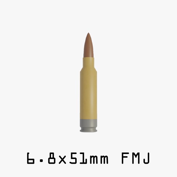 Modelo 3d 6 8x51mm fury hybrid fmj cartridge turbosquid 2054573