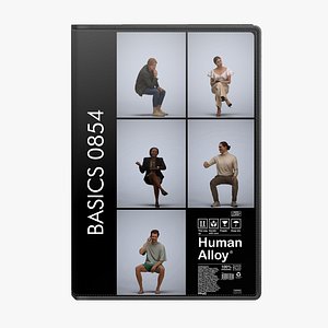 Basics0854 - A set containing 5 models of male and female adults sitting in casual attire in home se 3D
