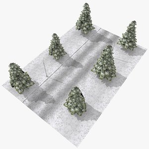 3d tileable winter street scene