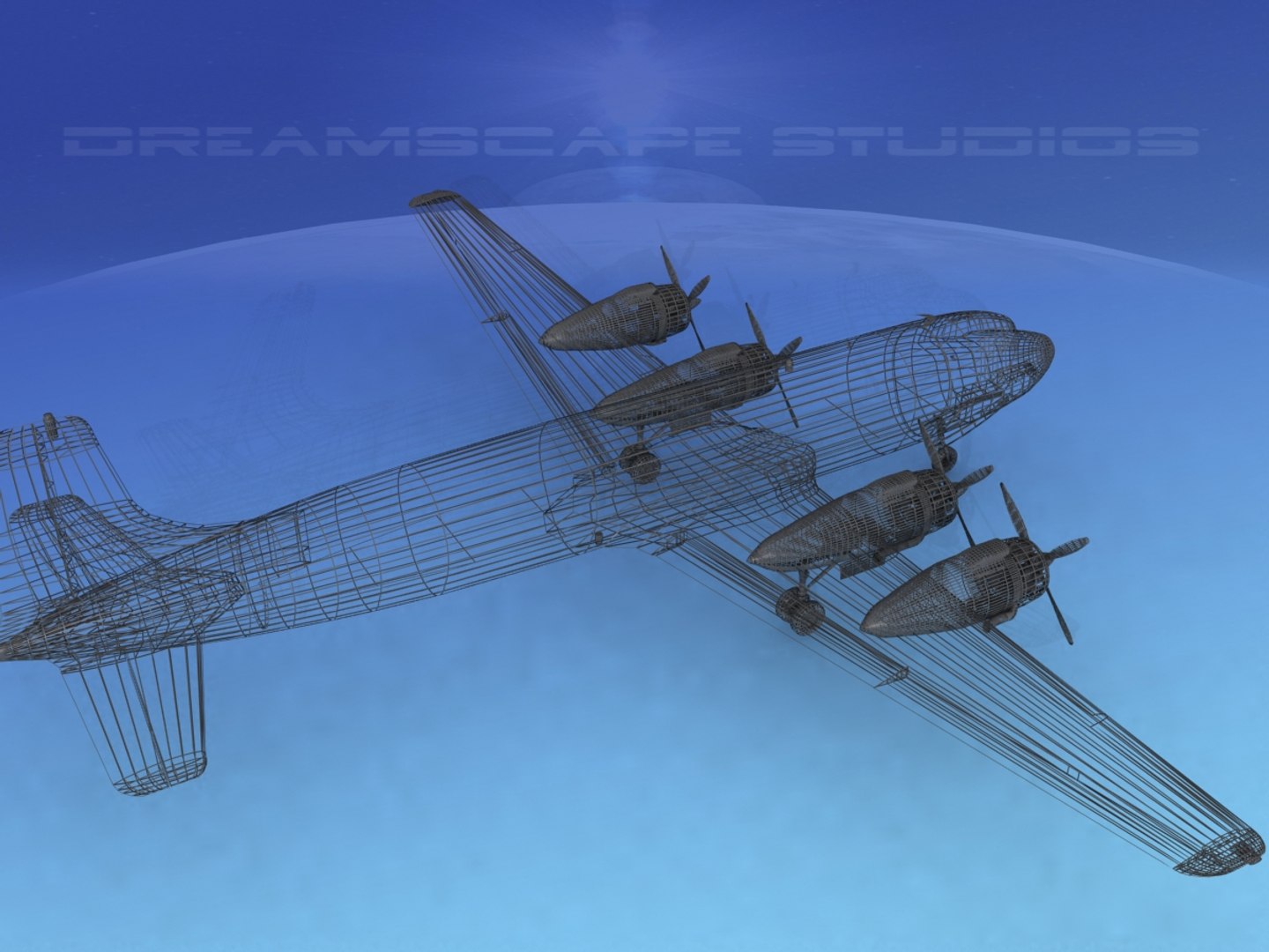 3d Douglas Dc-7c Dc-7 Model
