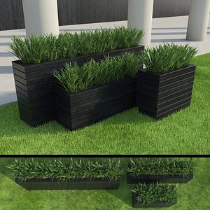 obj modern grasses set