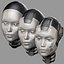 Collection de têtes de femme robot