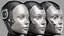 Collection de têtes de femme robot