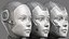 Collection de têtes de femme robot
