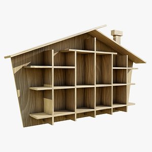 House Shaped Wall Storage 3D