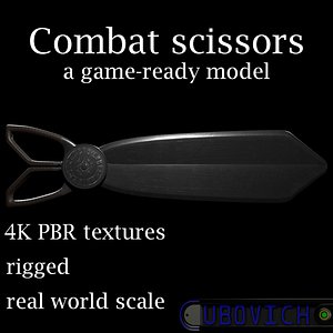 Combat scissors (game model, rigged)
