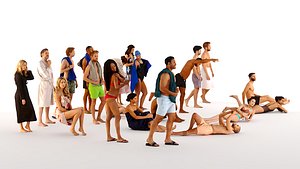 People on the beach 3D model