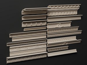 Classic Architectural Cornice And Decorative Molding Pack 3D model