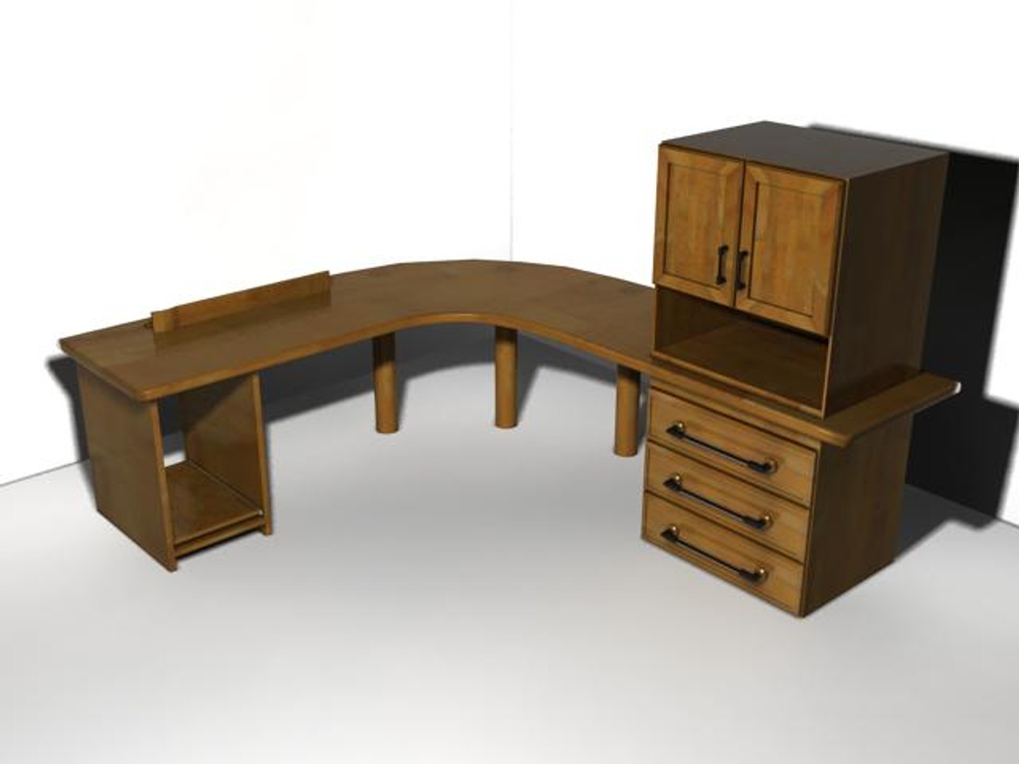 computer desk 3d model