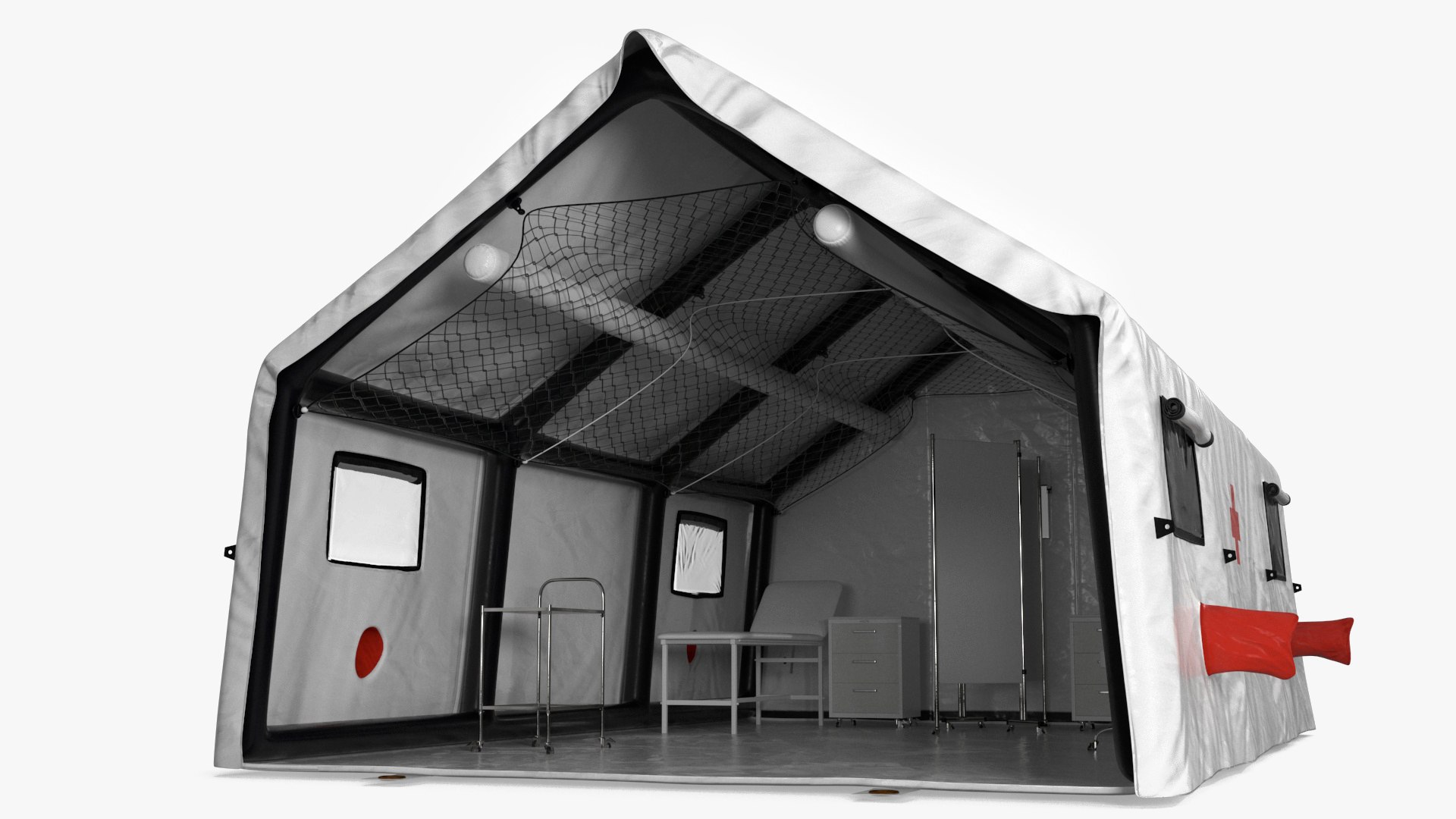Equipped Medical Tent 3D model preview