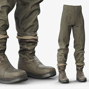 Medieval Style Trousers and Boots 3D model