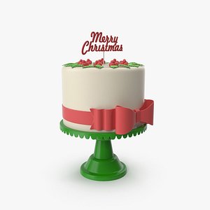 New Year Cake with Topper Merry Cristmas