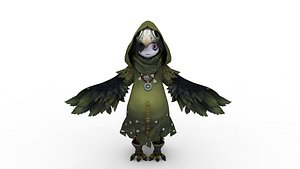 Cartoon crow charater 3D model