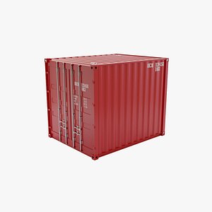 3D model 10Ft Cargo Container - Red - Clean