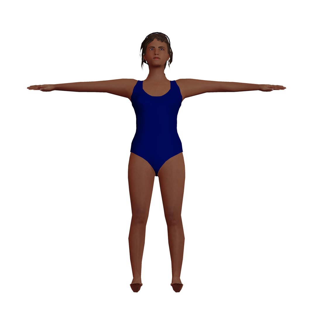 3D low-poly woman wearing - TurboSquid 1640679