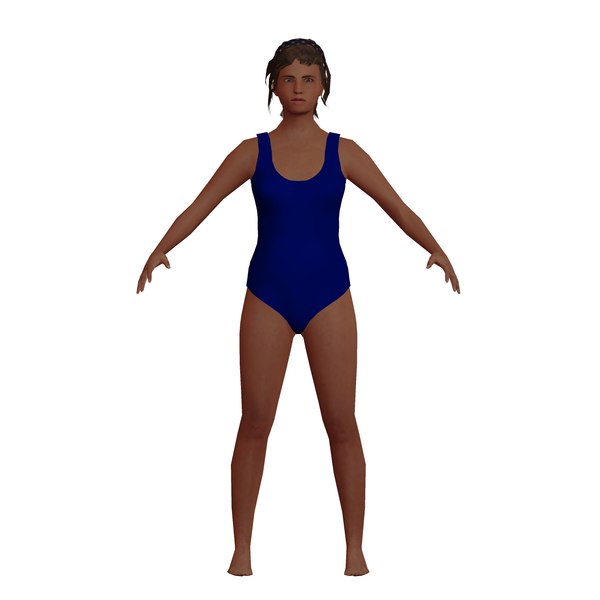 3D low-poly woman wearing