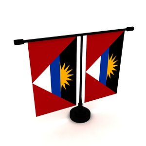3D model Flag of Antigua and Barbuda