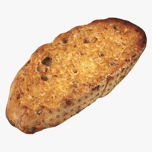 3D Bruschetta bread slice