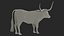 Texas Longhorn White Color Rigged model