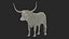 Texas Longhorn White Color Rigged model