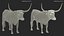 Texas Longhorn White Color Rigged model