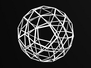 Wireframe Shape Snub Dodecahedron