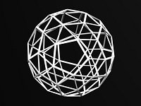 Wireframe Shape Snub Dodecahedron
