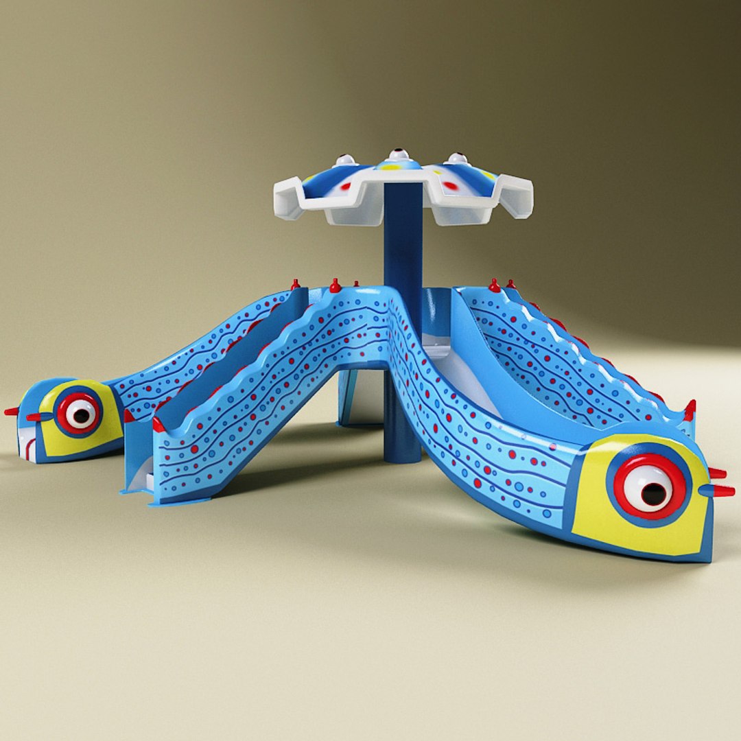 3d model water slides v1