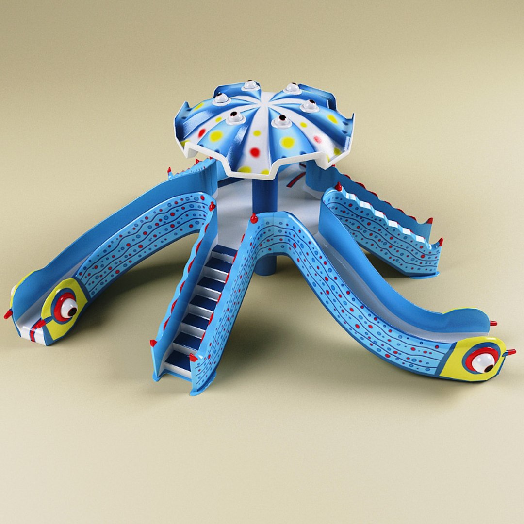 3d model water slides v1