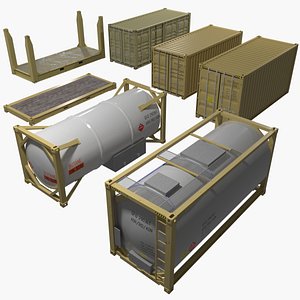 3D Container 20ft Set model