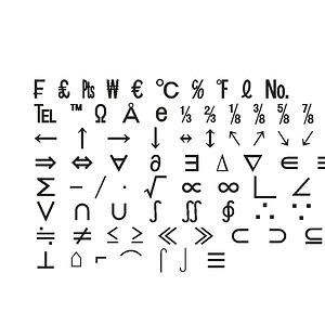 3D symbols4 ms gothic font