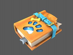 3D stylized dog training book model