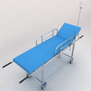 3d model of hospital stretcher bed equipment