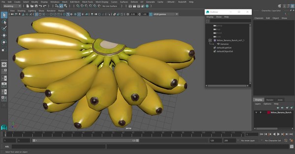 3D model Yellow Banana Bunch - TurboSquid 1808621