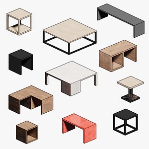 3D Simple Blocks and Benches Bundle