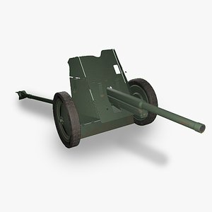 Gameready soviet anti-tank gun 3D model