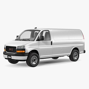 GMC Savana Van White Rigged