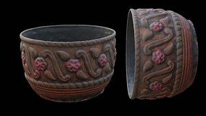 Decorated Clay Pot Scan