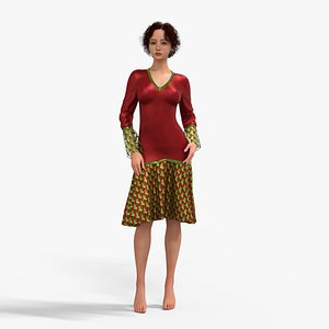 Noel Festivel Dress Low-poly 3D model 3D model