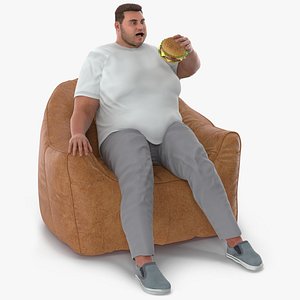Fat Guy in a Chair Eating a Burger Fur