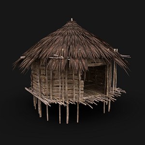 3D tribal jungle hut