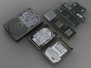 3d old computer components model