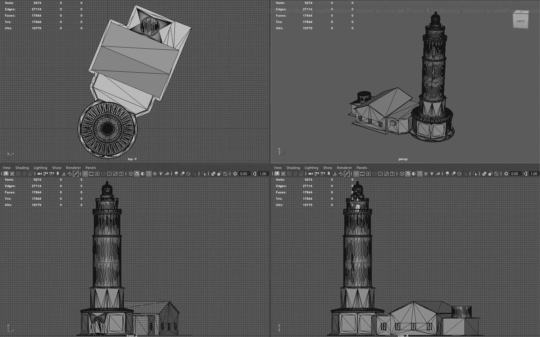 Classic Lighthouse With Keepers House 3D - TurboSquid 2368554