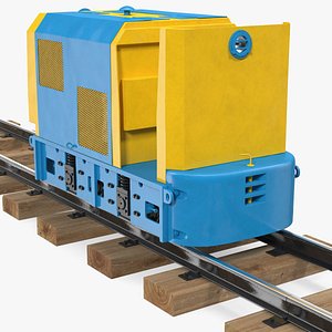3D mining locomotive railway section