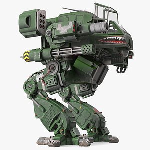 Scratched Fighting Robot Empty Dark Green